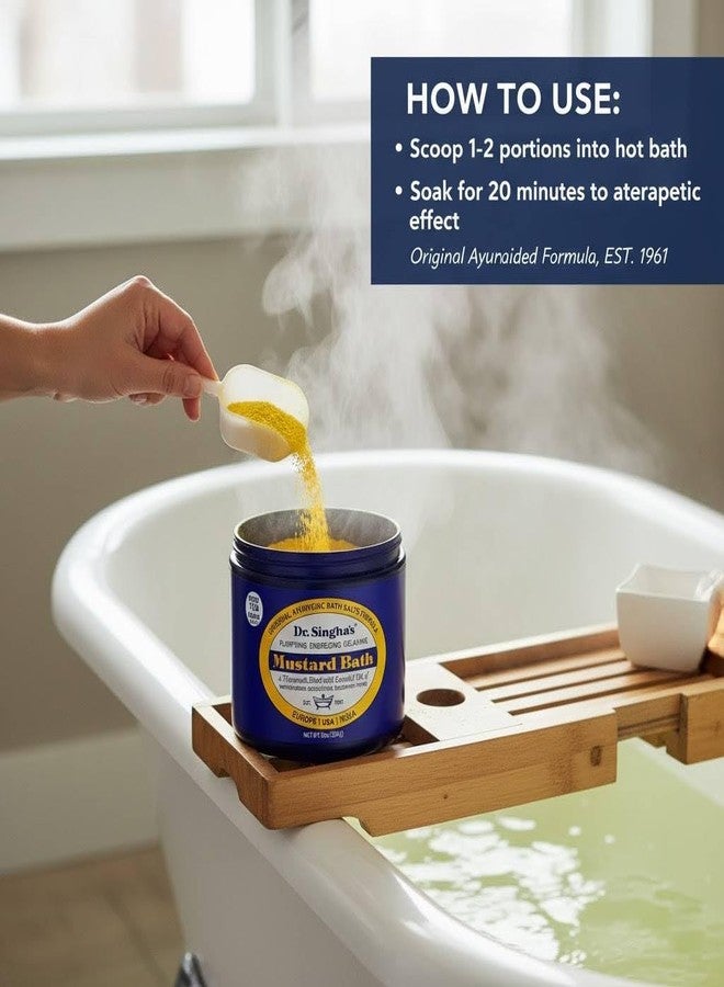 Dr. Singha's Mustard Bath Salts - 8 oz Herbal Bath Soak with Essential Oils for a Relaxing and Rejuvenating Experience - Made in USA - Image 2